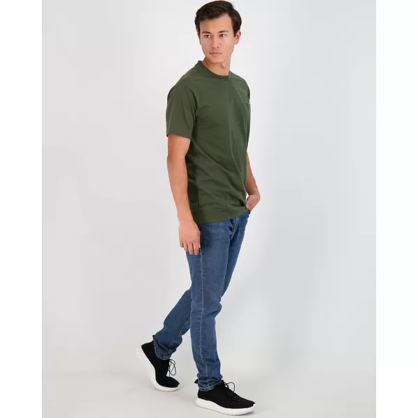 Real Essentials 4 Pack Mens Cotton Performance Short Sleeve Crew Neck Pocket TShirt Athletic Top Available in Big amp Tallbigtall Set 7