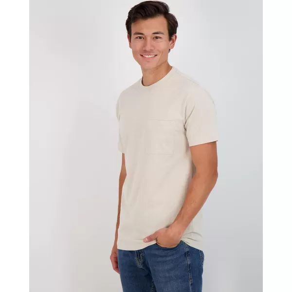 Real Essentials 4 Pack Mens Cotton Performance Short Sleeve Crew Neck Pocket TShirt Athletic Top Available in Big amp Tallbigtall Set 7