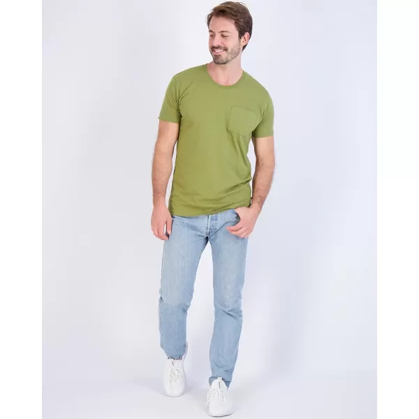 Real Essentials 4 Pack Mens Cotton Performance Short Sleeve Crew Neck Pocket TShirt Athletic Top Available in Big amp Tallbigtall Set 9