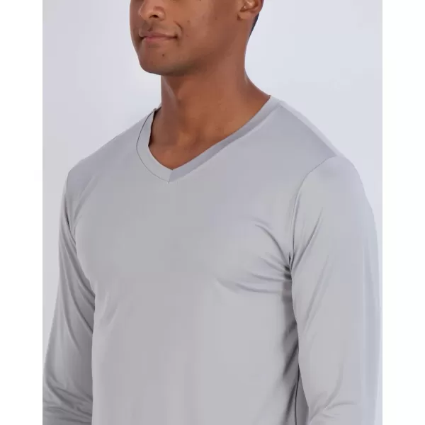 Real Essentials 4 Pack Mens Dry Fit Long Sleeve VNeck Active TShirt  Athletic Outdoor UPF 50 Available in Big amp TallStandard Set 9