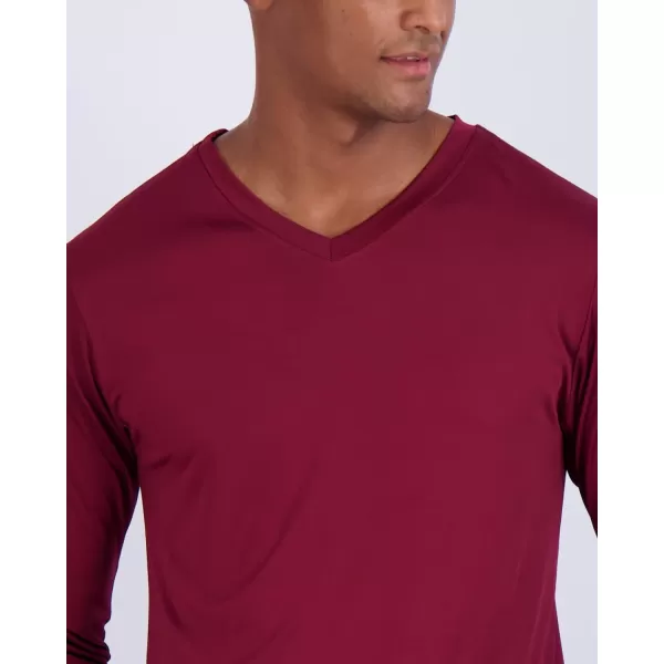 Real Essentials 4 Pack Mens Dry Fit Long Sleeve VNeck Active TShirt  Athletic Outdoor UPF 50 Available in Big amp Tallbigtall Set 2