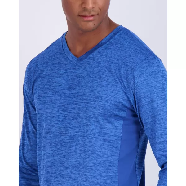 Real Essentials 4 Pack Mens Dry Fit Long Sleeve VNeck Active TShirt  Athletic Outdoor UPF 50 Available in Big amp Tallbigtall Set 3