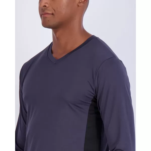 Real Essentials 4 Pack Mens Dry Fit Long Sleeve VNeck Active TShirt  Athletic Outdoor UPF 50 Available in Big amp Tallbigtall Set 4