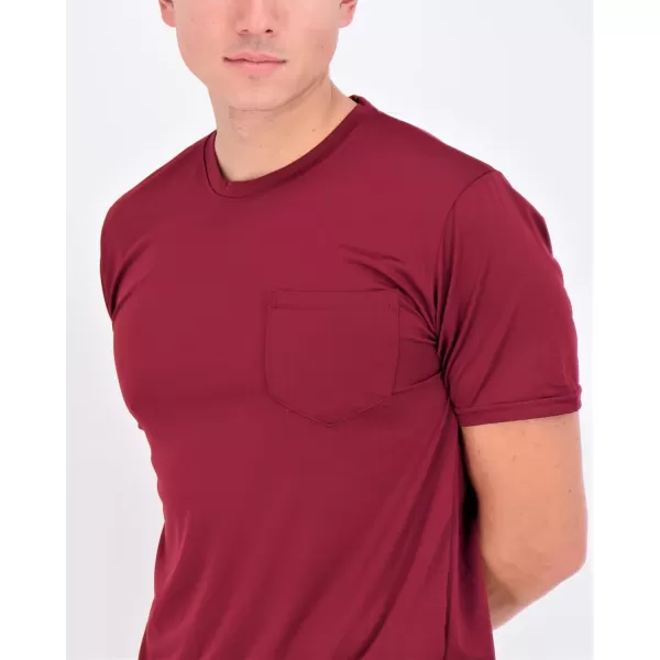 Real Essentials 4 Pack Mens DryFit Short Sleeve Pocket Crew Performance Athletic TShirt Available in Big amp TallStandard Set 2