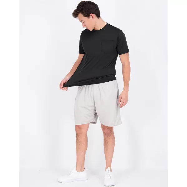 Real Essentials 4 Pack Mens DryFit Short Sleeve Pocket Crew Performance Athletic TShirt Available in Big amp TallStandard Set 4