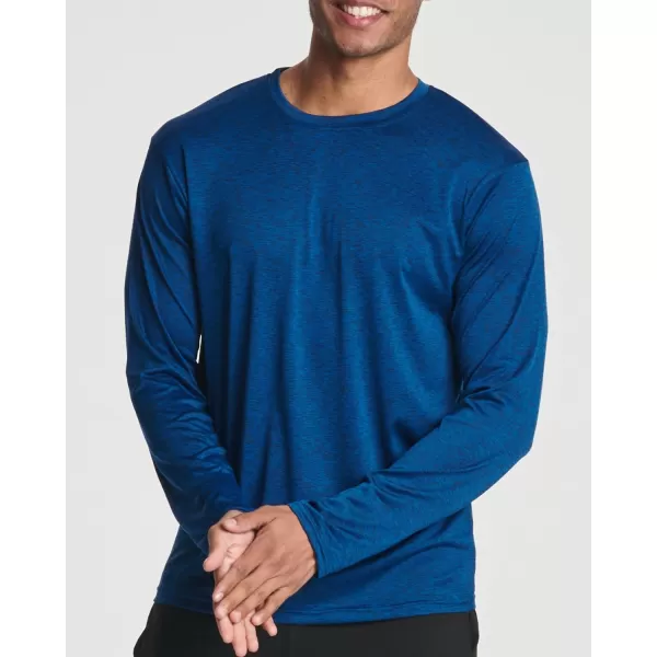 Real Essentials 4 Pack Mens DryFit UV Moisture Wicking UPF 50 SPF Sun Protective Fishing Hiking Swim Long Sleeve ShirtSet C