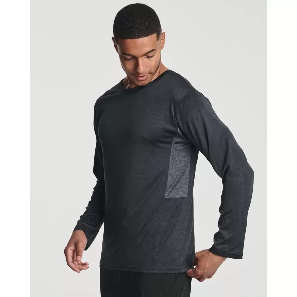 Real Essentials 4 Pack Mens DryFit UV Moisture Wicking UPF 50 SPF Sun Protective Fishing Hiking Swim Long Sleeve ShirtSet F
