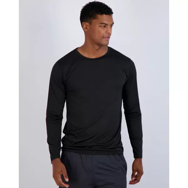 Real Essentials 4 Pack Mens DryFit UV Moisture Wicking UPF 50 SPF Sun Protective Fishing Hiking Swim Long Sleeve ShirtSet J