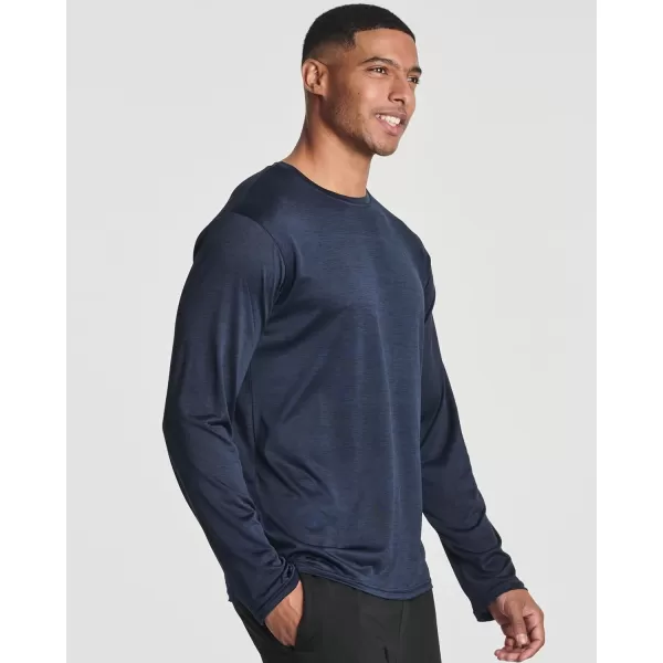 Real Essentials 4 Pack Mens DryFit UV Moisture Wicking UPF 50 SPF Sun Protective Fishing Hiking Swim Long Sleeve ShirtSet a