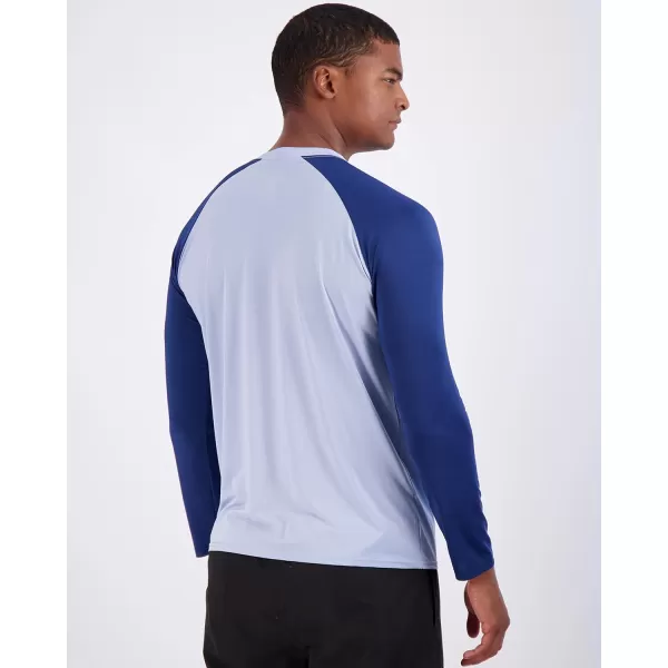 Real Essentials 4 Pack Mens Long Sleeve Rash Guard Shirt Swimwear UPF 50 Sun Protection Surf Top Available in Big  TallSet 1