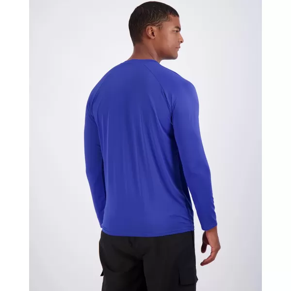 Real Essentials 4 Pack Mens Long Sleeve Rash Guard Shirt Swimwear UPF 50 Sun Protection Surf Top Available in Big  TallSet 3