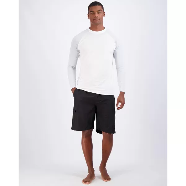 Real Essentials 4 Pack Mens Long Sleeve Rash Guard Shirt Swimwear UPF 50 Sun Protection Surf Top Available in Big  TallSet 3