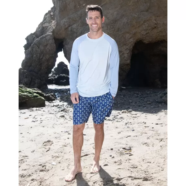 Real Essentials 4 Pack Mens Long Sleeve Rash Guard Shirt Swimwear UPF 50 Sun Protection Surf Top Available in Big  TallSet 3