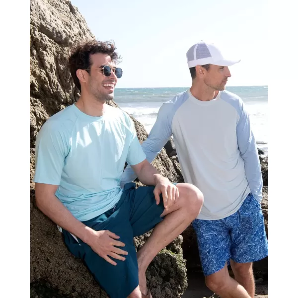 Real Essentials 4 Pack Mens Long Sleeve Rash Guard Shirt Swimwear UPF 50 Sun Protection Surf Top Available in Big  TallSet 4