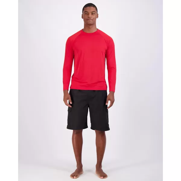 Real Essentials 4 Pack Mens Long Sleeve Rash Guard Shirt Swimwear UPF 50 Sun Protection Surf Top Available in Big  TallSet 5