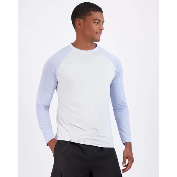 Real Essentials 4 Pack Mens Long Sleeve Rash Guard Shirt Swimwear UPF 50 Sun Protection Surf Top Available in Big  TallSet 7