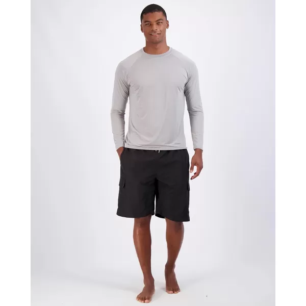 Real Essentials 4 Pack Mens Long Sleeve Rash Guard Shirt Swimwear UPF 50 Sun Protection Surf Top Available in Big  TallSet 7