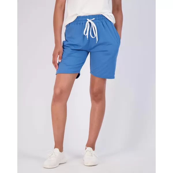 Real Essentials 4 Pack Womens 7 Bermuda Long High Waisted Shorts with Pockets  Workout Athletic Available in PlusStandard Set 6