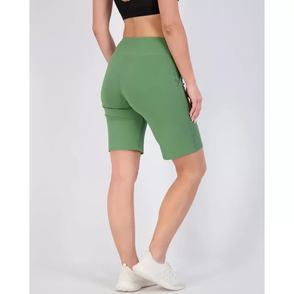 Real Essentials 4 Pack Womens 9 Bermuda Long High Waisted Shorts with Pockets Casual Workout Athletic Available in PlusBermuda Shorts Set 8