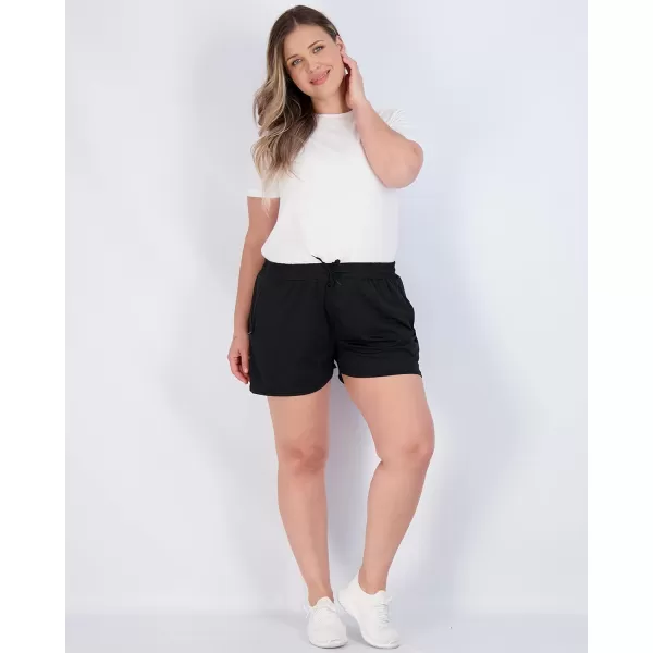 Real Essentials 4 Pack Womens Active Athletic Performance DryFit Shorts with Zipper Pockets Available in Plus SizeSet 11