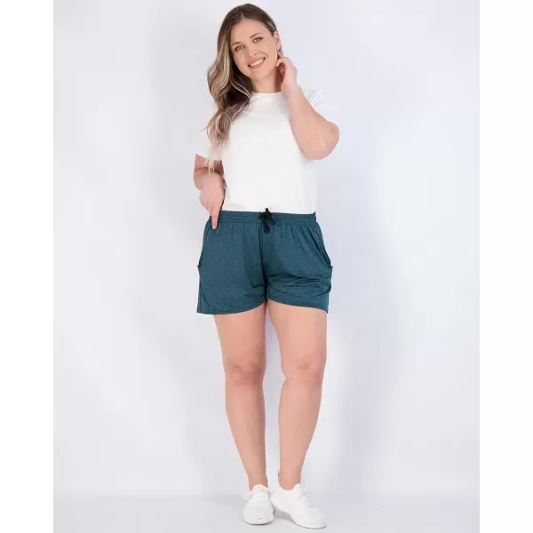 Real Essentials 4 Pack Womens Active Athletic Performance DryFit Shorts with Zipper Pockets Available in Plus SizeSet 5