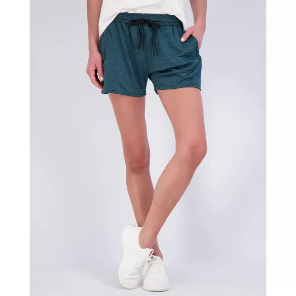 Real Essentials 4 Pack Womens Active Athletic Performance DryFit Shorts with Zipper Pockets Available in Plus SizeSet 8