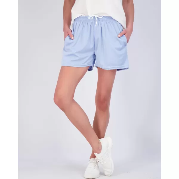 Real Essentials 4 Pack Womens Active Athletic Performance Mesh Shorts with Pockets Available in Plus SizeSet C