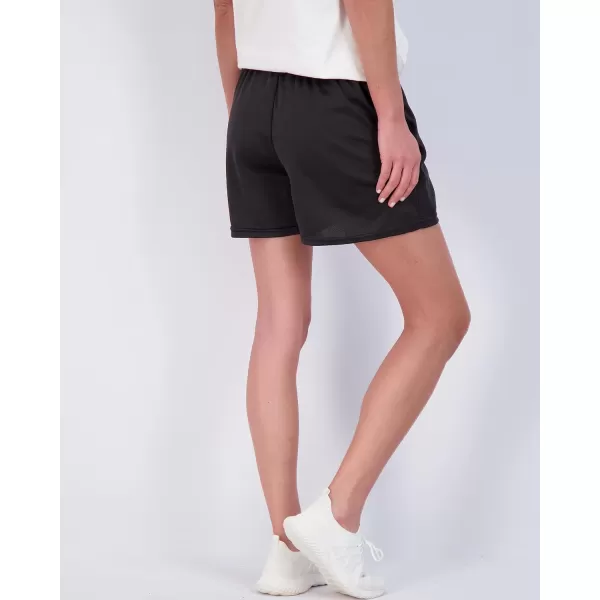 Real Essentials 4 Pack Womens Active Athletic Performance Mesh Shorts with Pockets Available in Plus SizeSet E