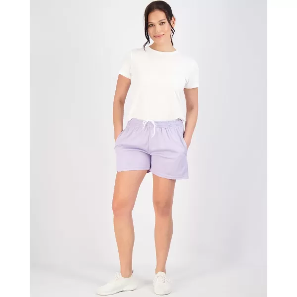 Real Essentials 4 Pack Womens Active Athletic Performance Mesh Shorts with Pockets Available in Plus SizeSet L