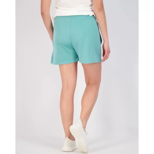 Real Essentials 4 Pack Womens Active Athletic Performance Mesh Shorts with Pockets Available in Plus SizeSet L