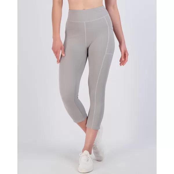 Real Essentials 4 Pack Womens Capri Leggings with Pockets Casual Yoga Workout Exercise Pants Available in Plus SizeStandard Set 4