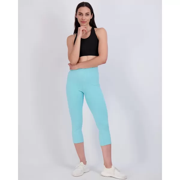 Real Essentials 4 Pack Womens Capri Leggings with Pockets Casual Yoga Workout Exercise Pants Available in Plus SizeStandard Set 5