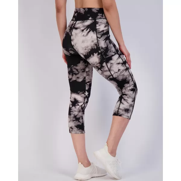 Real Essentials 4 Pack Womens Capri Leggings with Pockets Casual Yoga Workout Exercise Pants Available in Plus SizeStandard Set 5