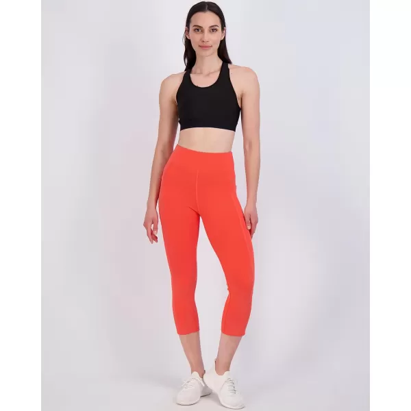 Real Essentials 4 Pack Womens Capri Leggings with Pockets Casual Yoga Workout Exercise Pants Available in Plus SizeStandard Set 8