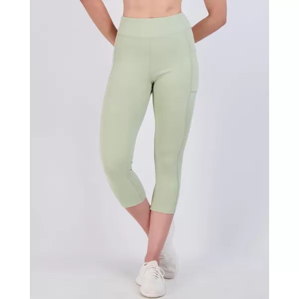 Real Essentials 4 Pack Womens Capri Leggings with Pockets Casual Yoga Workout Exercise Pants Available in Plus SizeStretch Set 9