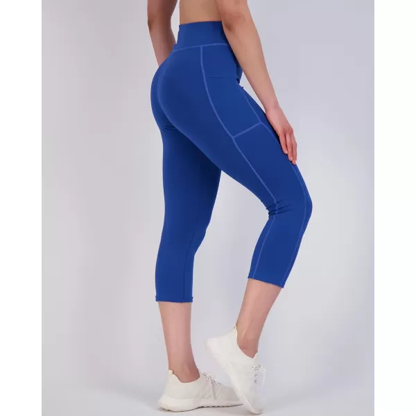 Real Essentials 4 Pack Womens Capri Leggings with Pockets Casual Yoga Workout Exercise Pants Available in Plus SizeStretch Set 9