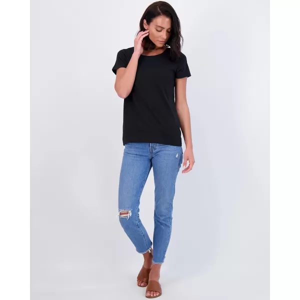 Real Essentials 4 Pack Womens ClassicFit Cotton ShortSleeve Scoop Crew Neck TShirt Available in Plus SizeRegular Size Set 6