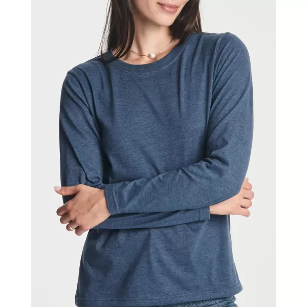 Real Essentials 4 Pack Womens Cotton ClassicFit LongSleeve Crewneck TShirt Available in Plus SizeStandard Set 12