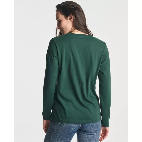 Real Essentials 4 Pack Womens Cotton ClassicFit LongSleeve Crewneck TShirt Available in Plus SizeStandard Set 4