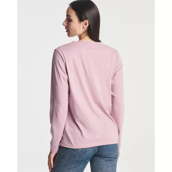 Real Essentials 4 Pack Womens Cotton ClassicFit LongSleeve Crewneck TShirt Available in Plus SizeStandard Set 9