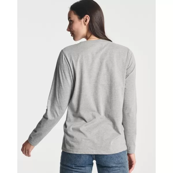 Real Essentials 4 Pack Womens Cotton ClassicFit LongSleeve Crewneck TShirt Available in Plus Sizeplussize Set 11