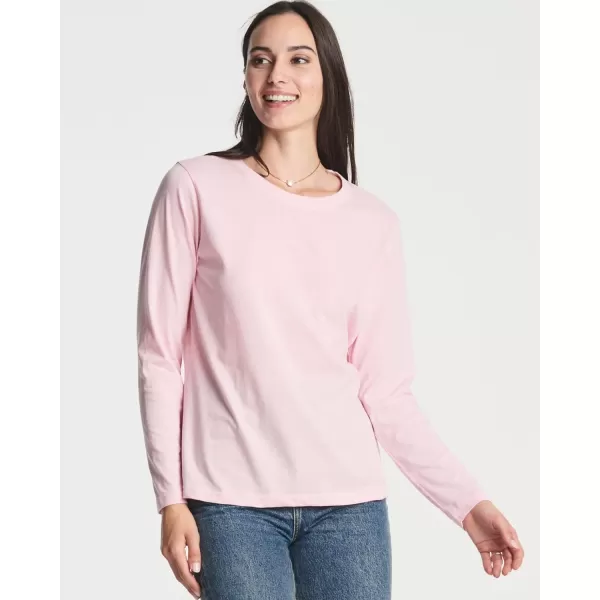 Real Essentials 4 Pack Womens Cotton ClassicFit LongSleeve Crewneck TShirt Available in Plus Sizeplussize Set 5