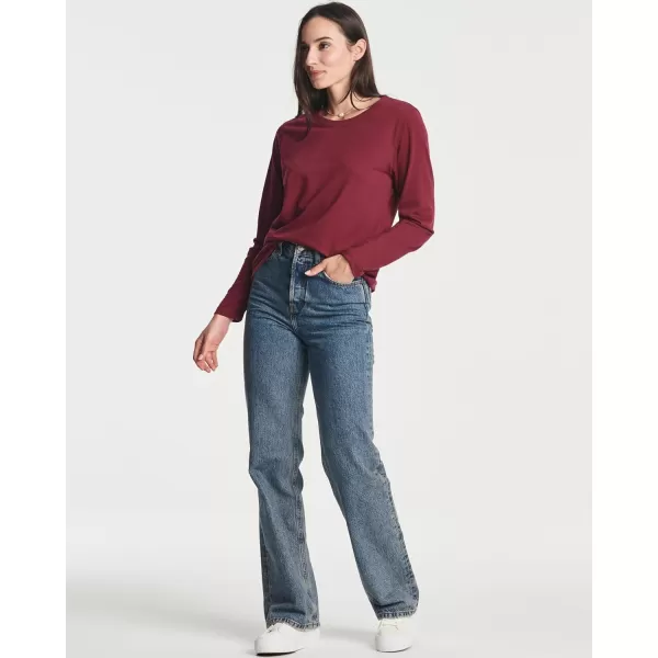 Real Essentials 4 Pack Womens Cotton ClassicFit LongSleeve Crewneck TShirt Available in Plus Sizeplussize Set 7