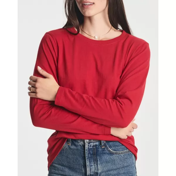 Real Essentials 4 Pack Womens Cotton ClassicFit LongSleeve Crewneck TShirt Available in Plus Sizeplussize Set 8