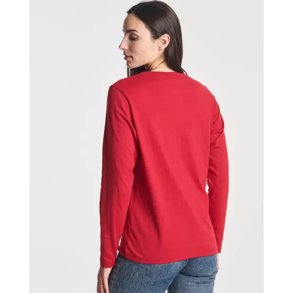 Real Essentials 4 Pack Womens Cotton ClassicFit LongSleeve Crewneck TShirt Available in Plus Sizeplussize Set 8