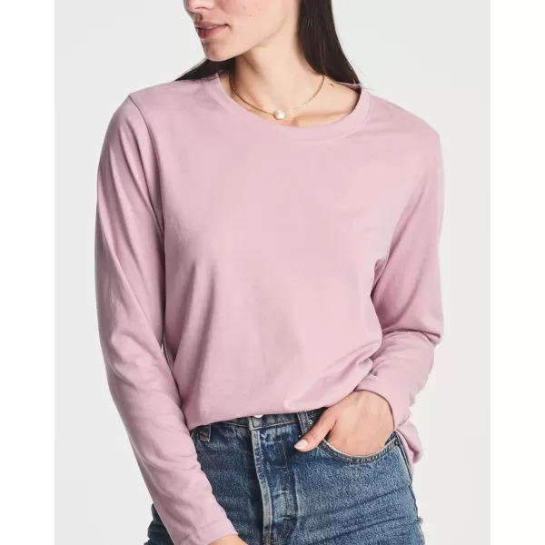 Real Essentials 4 Pack Womens Cotton ClassicFit LongSleeve Crewneck TShirt Available in Plus Sizeplussize Set 9