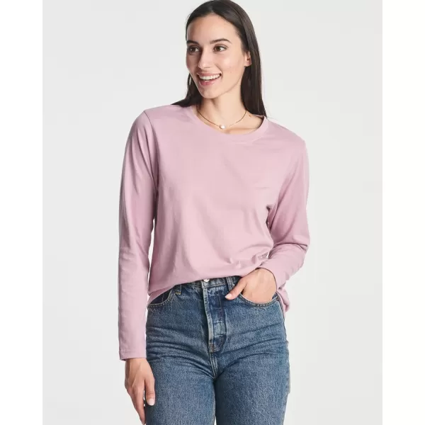 Real Essentials 4 Pack Womens Cotton ClassicFit LongSleeve Crewneck TShirt Available in Plus Sizeplussize Set 9