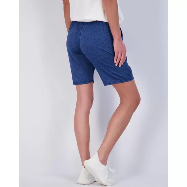 Real Essentials 4 Pack Womens DryFit Athletic 7 Bermuda Long High Waisted Running Shorts Available in Plus SizeSet 1