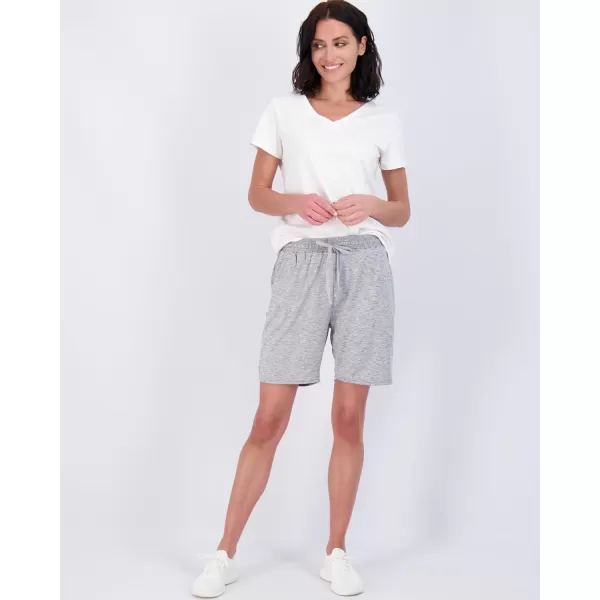 Real Essentials 4 Pack Womens DryFit Athletic 7 Bermuda Long High Waisted Running Shorts Available in Plus SizeSet 3