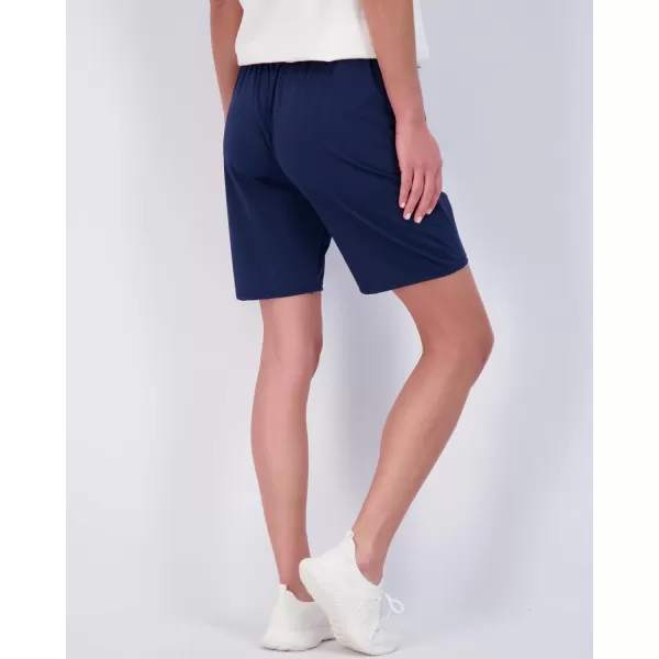 Real Essentials 4 Pack Womens DryFit Athletic 7 Bermuda Long High Waisted Running Shorts Available in Plus SizeSet 3